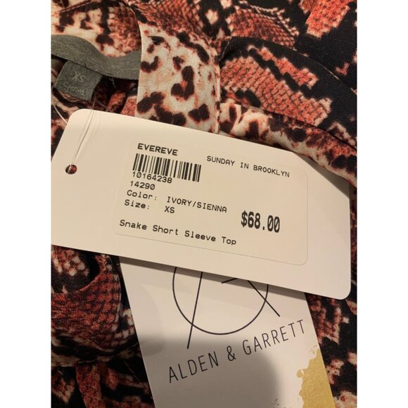 Sunday in Brooklyn Pink Snakeskin Print Shirt W/ Keyhole, Size XS, NWT! $68 - Picture 9 of 9